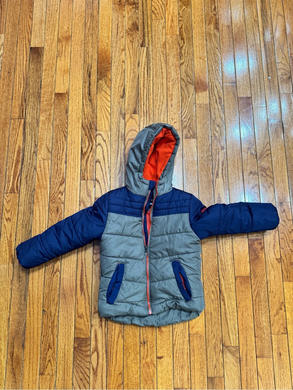 RM by Mrosemont Kids Performance Puffer Jacket - Gray & Orange